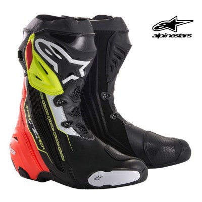 ALPINESTARS Supertech R Boots (Black Red Yellow Fluorescent)